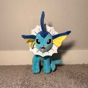 2023 Pokémon Vaporeon Plush 8" Toy Stuffed Animal Authentic Jazwares